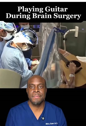Why is this patient playing guitar during brain surgery? It’s called awake brain surgery, done to protect critical brain functions. If the patient suddenly plays differently, surgeons know to stop. It’s real-time brain mapping that helps preserve speech, movement, and coordination. #AwakeBrainSurgery #BrainHealth #MedicalInnovation #Neuroscience #DrZikkyExplains Disclaimer: This content is for educational purposes only and is not a substitute for professional medical advice, diagnosis, or treatm