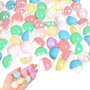 Honoson 500 Pcs Vending Machine Capsules 1.1" Gumball Machine Capsule Small Empty Toy Capsules Clear Colored Plastic Gumball Machine Containers for Toy Candy Party Favors(Macaron Colors,Round)