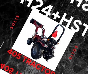 Financing avaiable at 405 Tractor on 2025 Solis H24 HST Take control of your land with the Solis H24 HST, the ultimate 24 HP compact tractor built for efficiency, comfort, and strength. Whether you're mowing, tilling, or hauling, this hydrostatic 4WD tractor delivers smooth performance, easy handling, and unbeatable reliability — perfect for small farms, acreage owners, and landscapers. 🔥 Features: 24 HP fuel-efficient diesel engine Easy HST transmission for effortless control Heavy-duty 3-poin