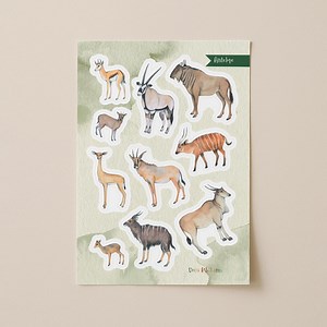 African Antelope Animal Sticker Sheet - Etsy UK