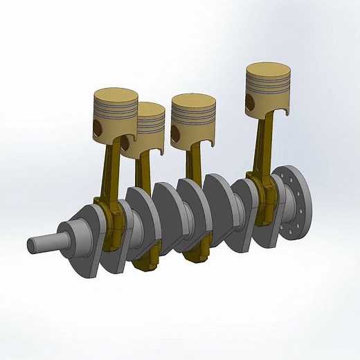 4 Cylinder Engine Animation #automobile #mechanical