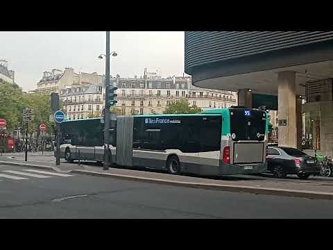 Bus 95 RATP Passage d'un Citaro G C2 N°5416 à Montparnasse en direction de Porte de Montmartre