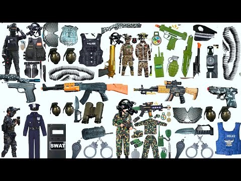 Unboxing mysterious toy box, Mauser 98k sniper rifle, M416 assault rifle, Colt 1911 pistol, Glock