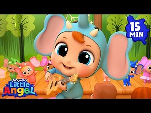 10 Rainbow Elephants 🌈 Colorful Little Angel Sing Along Nursery Rhymes