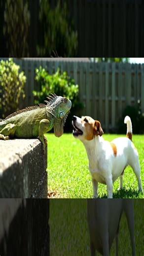 “Iguana vs Dog 🦎🐕 | Unexpected Backyard Battle Caught on Camera”