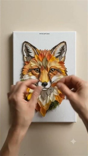 DIY Blooming Fox Nature Art | Amazing Stop Motion Botanical Craft 🌿🦊 #Shorts
