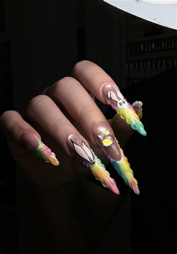 Easter Themed Cat Eye Nails Tutorial
