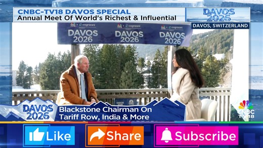 What is Stephen A. Schwarzman’s read on the global tariff tensions—and how does India fit into Blackstone’s long-term investment strategy? The Blackstone Chairman, CEO and Co-Founder speaks to Shereen Bhan at Davos 2026 on navigating geopolitical risks, capital flows, and growth opportunities in a shifting global economy. He also weighs in on India’s prospects amid policy uncertainty and global trade realignments. #Watch #WEF26 #Davos2026 #WorldEconomicForum #SpiritOfDialogue #CNBCTV18Digital #D
