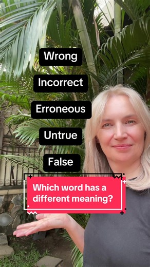 Which of these English words has a different meaning? All of the words except one have similar meanings. The old one out is precise. Precise means exact. The other words suggest there is an error or an inaccuracy. #studyenglish #learnenglish #englishvocabulary