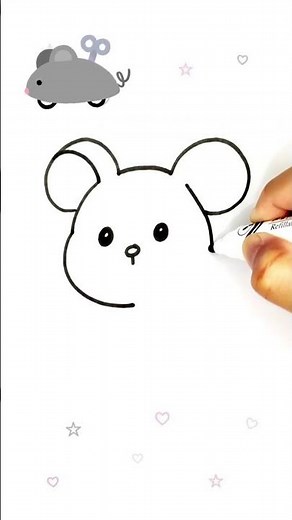 Cute Mouse Drawing Super Easy 🐭🧀