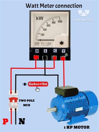 Watt meter connection complete explain#wattmeter #digitalmeterconnection#electrical #shortvideo #mcb