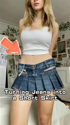 Convierte jeans ajustados en una falda moderna