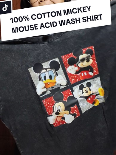 100% Cotton Mickey Mouse Acid Wash Shirt