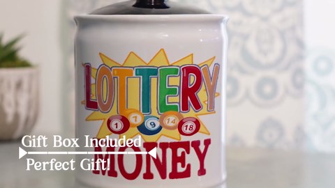 Cottage Creek Jars | Lottery Money Piggy Bank for Adults Storage Jar | Lottery Ticket Holder Ceramic Jar for Office & Home Decor | Lotto Gifts & Gifts for Women, Men, Grandparents, Friends