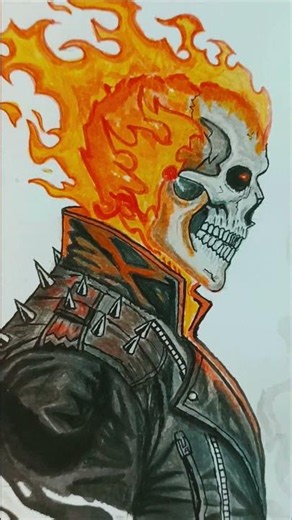 Ghost Rider Drawing | Handmade Fan Art| ‪@tiken_art‬ #art