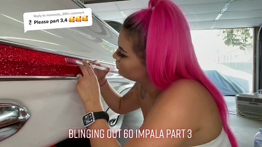 Reply to @mamasita_310 part 3 gonna post part 4 of both our sides next 🥵 #lowrider #lowriderlifestyle #dezzyhollow #bling #swarvoskicrystals #HottBox