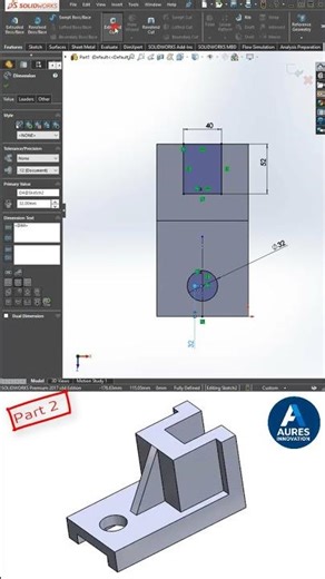 SOLIDWORKS Tutorial 001 Connector Bracket Part 2/4