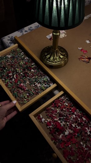 puzzle progress ♥️🧩🎄 #fyp #christmas #puzzle #fridaynight #cozyathome