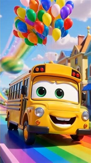 Funny School Bus vs Giant Bouncy Ball 🚌🎈 | 3D Kids Cartoon