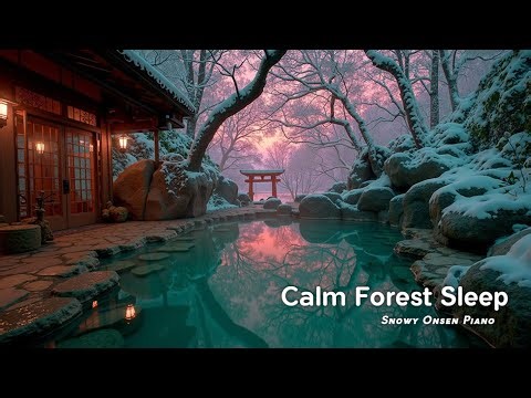Relaxing Piano Spa Music ~ Winter Onsen Ambient | Snowy Forest Melodies for Deep Sleep