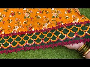 unique cutwork daman ghera design cutting and stitching tutorial /step by step for beginners