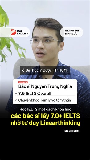 Lấy 7.0 IELTS sau khóa học tại DOL, bí quyết của các bác sĩ chính là học IELTS khoa học hơn cùng tư duy Linearthinking độc quyền #DOL_English #Linearthinking | DOL English