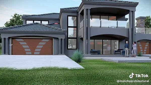 Explore a Modern Two-Story House with Stunning Landscaping