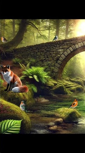 Forest Harmony, AI Animated Looped Background with Moving Animals