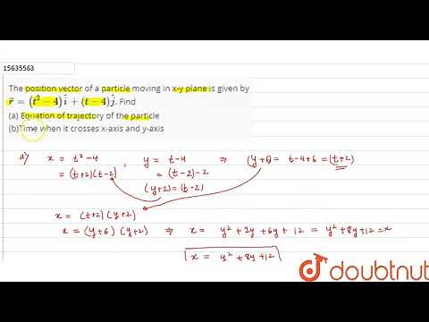 The position vector of a particle moving in x-y plane is given by `vec(r)=