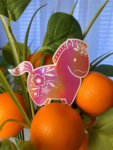 Chinese Zodiac Year of the Horse Holographic Sticker | Chinese New Year/ Lunar New Year 2026 - Etsy Canada