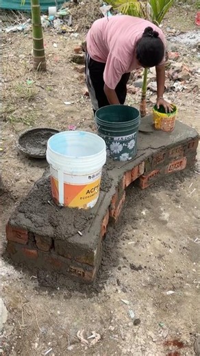 Stove making using cement and brackets 💪 #cementcrafts #DIY #Stove #homedecor