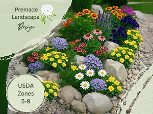 Rock Garden Design Plan: Pollinator-friendly Landscape Curb Appeal (zones 5-9) (digital Download) - Etsy