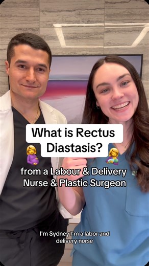 What is Rectus Diastasis? Explained by a labour & delivery nurse and a plastic surgeon @stevenhannamd Remember that almost every pregnant person experiences a degree of abdominal seperation and a“lower belly pooch” postpartum. This is only something that can be corrected if it is bothering you! You are beautiful no matter what and remember you grew a human being! 🩷 Physical therapy & surgical options exist to help correct rectus diastasis. Talk to your doctor if this is something that is bother