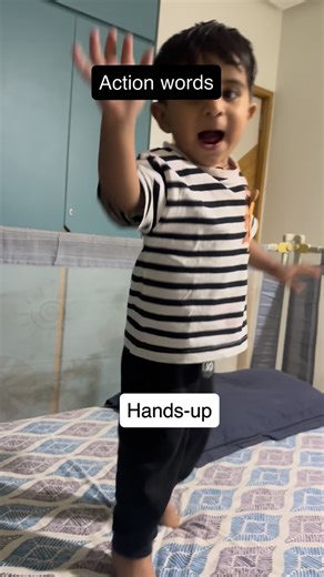 Avir magnani on Instagram: "Action words….. #actionwords #motherhood #parenting #learingthroughplay #instagramkid #kidsreels"