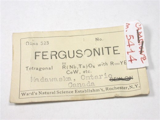 FERGUSONITE (Y) - Rare Fergusonite crystal section from Ontario, Canada.