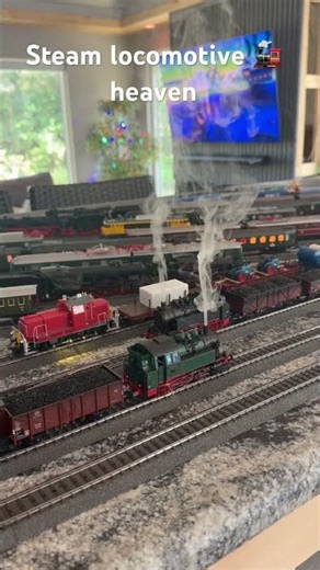 Two steam engines on one track is absolutely bonkers #railways #shorts