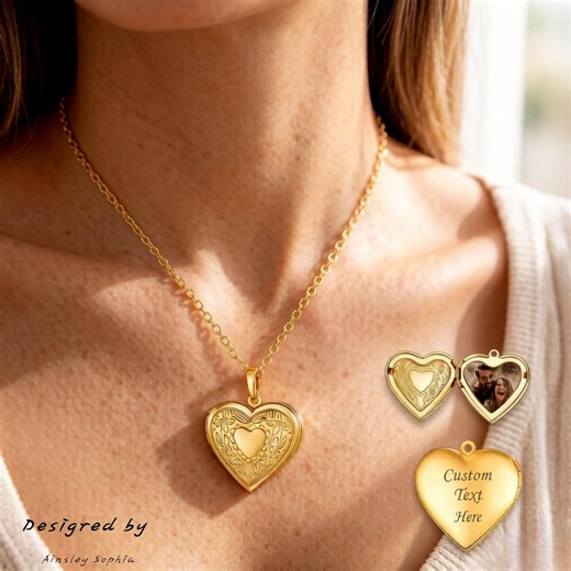Personalized Heart Locket Necklace Custom Engraved Photo Pendant Stainless Steel Love Memory Keepsake Anniversary Gift - Etsy