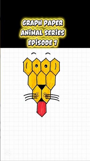 Graph Paper Animal Drawing episode 7 | Cute lion Sketch 🦁✨ #graphpaperdrawing #easydrawing #Shorts
