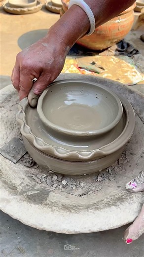 Village women shaping clay into beautiful aesthetic pottery! The true magic of handmade art."