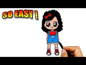 How to draw a beautiful girl with curly hair easy version | Easy Drawings - Videos For Kids