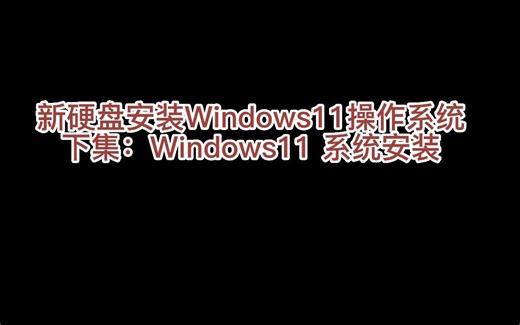 新硬盘安装windows11操作系统（下集：Windows11系统安装）
