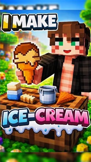 crafting ice-cream moment #minecraft #shorts #youtube