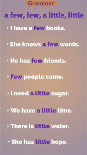 A Few vs Few | A Little vs Little | English Grammar Trick😮🤯|#youtubeshorts #viral #trending #english