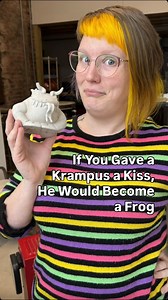After years of requests, Krampus Frog has been made 🎄🐸 #claysculpting #sculptingprocess #handbuildingwithclay | Kalliope Yvonne Ceramics