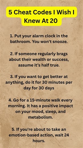 5 Cheat Codes I Wish I Knew At 20?