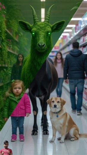 **Black Alien Goat in Supermarket | बच्चा और डॉग का अद्भुत सफर #love #viral #shorts