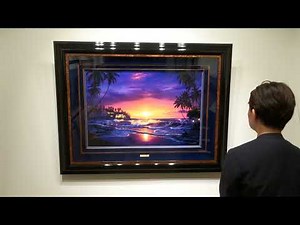 クリスチャン・リース・ラッセン アンバードーン 海 絵画 風景画 ハワイ 夜明け インテリア ミクストメディア 版画 プレゼント コレクション 新築祝い 開店祝い 新品額付き