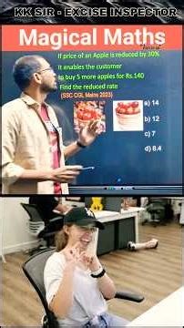 Apple Price Reduced by 30% 😱 | Magical Maths Trick | SSC CGL Mains PYQ | KK Sir #shortcutmethods #yt