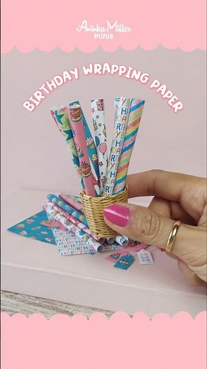 ✨Mini Printable Birthday Wrapping Paper✨ Dollhouse decor