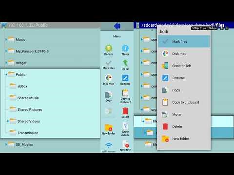 Copying files to NAS using X-Plore on Android TV.